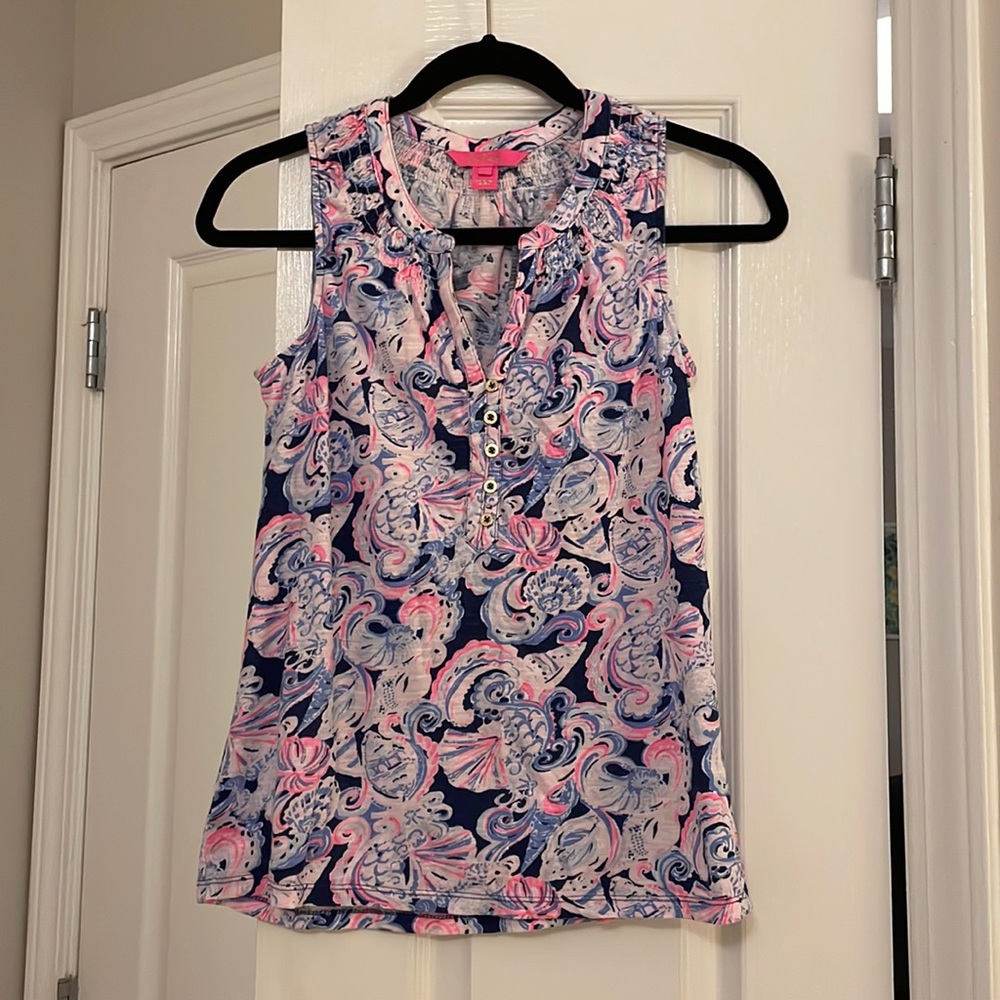 Lilly Pulitzer Patterned Essie Tank Top in Women’s Size XS - Seahorse Pattern